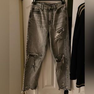 AE- petite ripped mom jeans